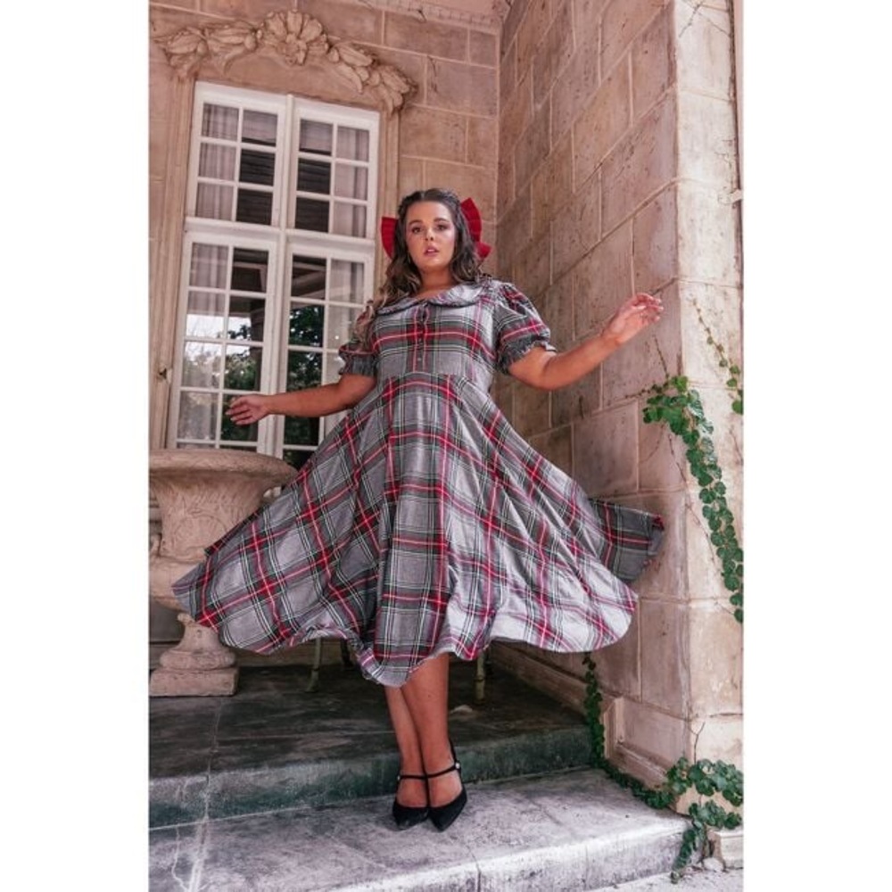 NWT JessaKae Collared Flannel Plaid Midi Dress